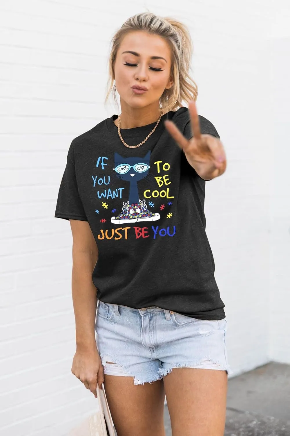 Autism Awareness Shirt Women Autistic Support Squad Shirts Mental Health Tshirt Funny Autism Support Shirt