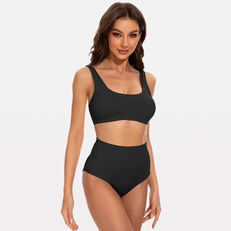 Beautikini Period Swimwear High Waisted Bottoms Sport Top Set