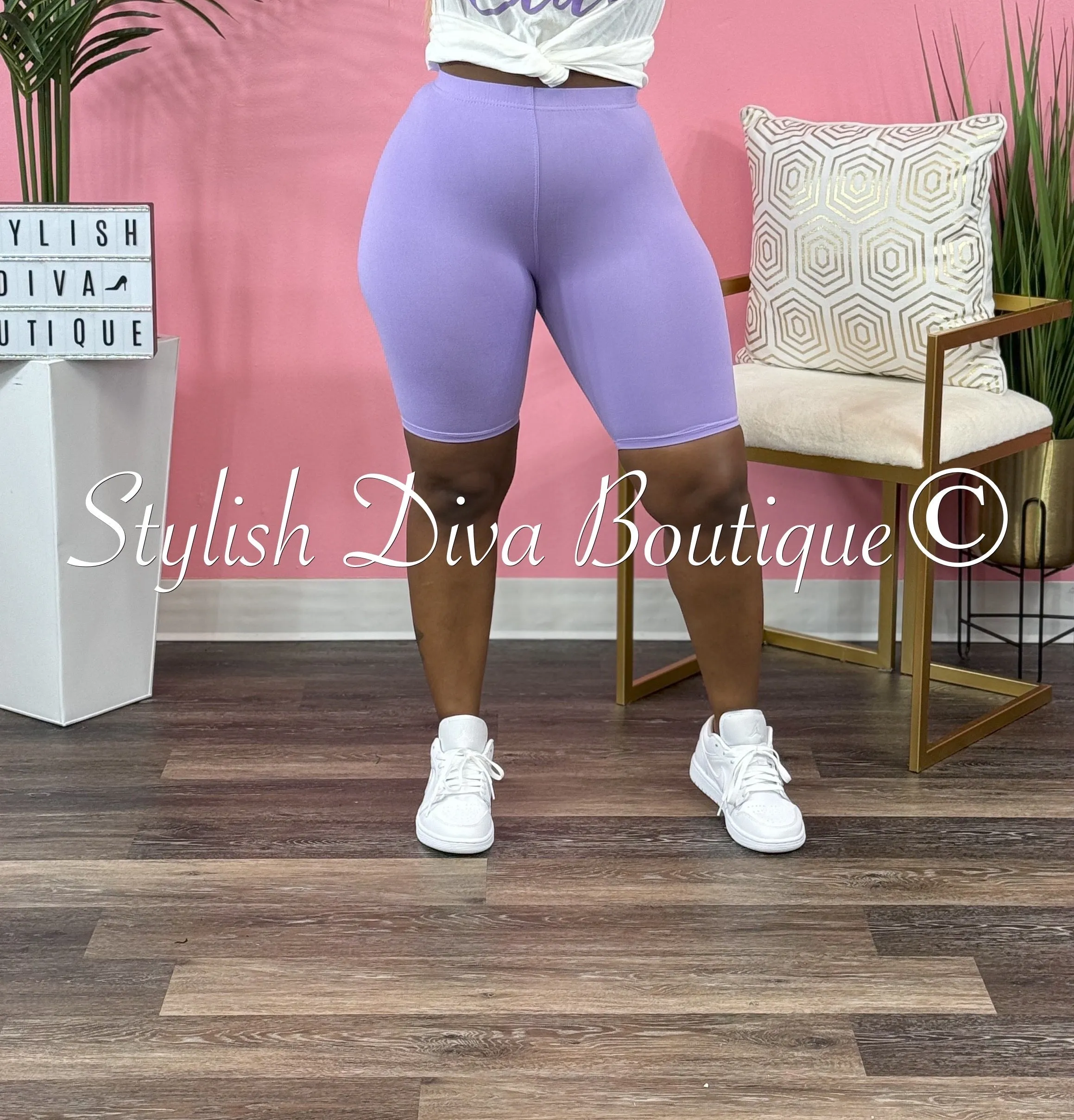 Butter Soft Biker Shorts up to 3XL (Lilac)