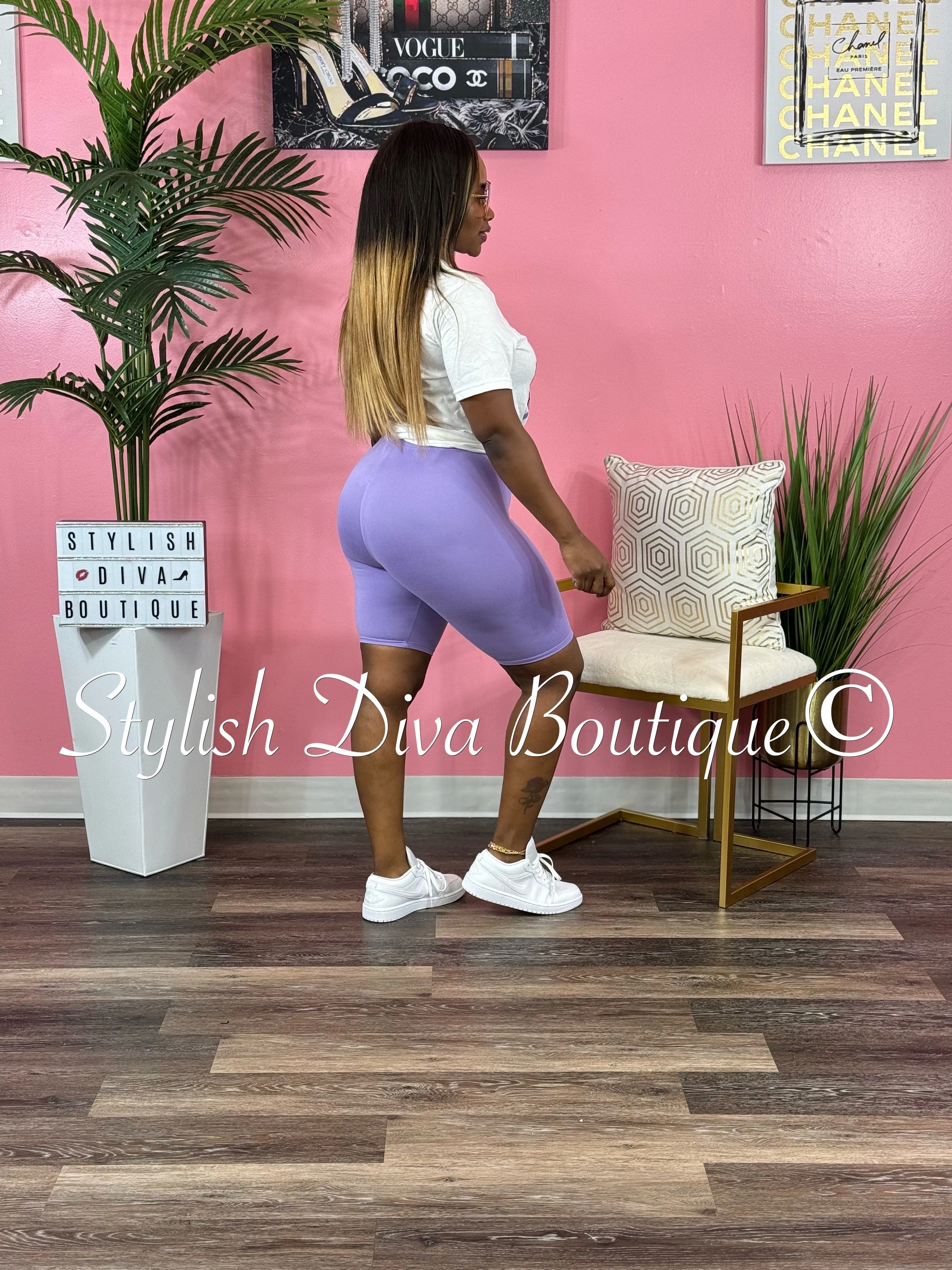 Butter Soft Biker Shorts up to 3XL (Lilac)