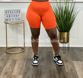 Butter Soft Biker Shorts up to 3XL (Orange)