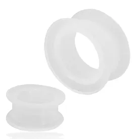 Clear Color Hard Silicone Double Flare Tunnel Plugs | Gauges