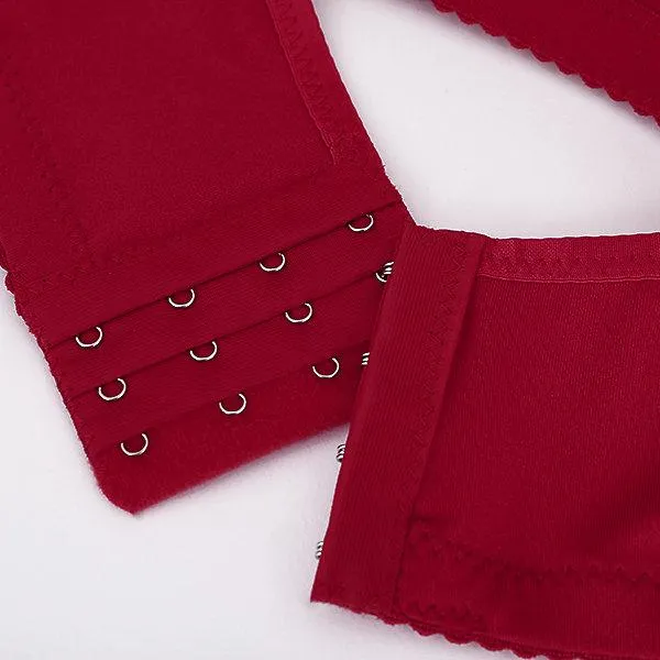 Comfortable Gather Embroidery Solid Color Breathable Bra