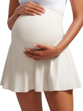 CRZ YOGA Womens Butterluxe Maternity High Waisted Tennis Skirts A Line Flowy Golf Athletic Casual Pregnancy with Pockets