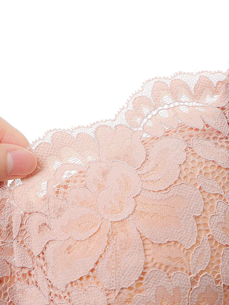 Floral Lace Side Support Wireless Minimizer Bra