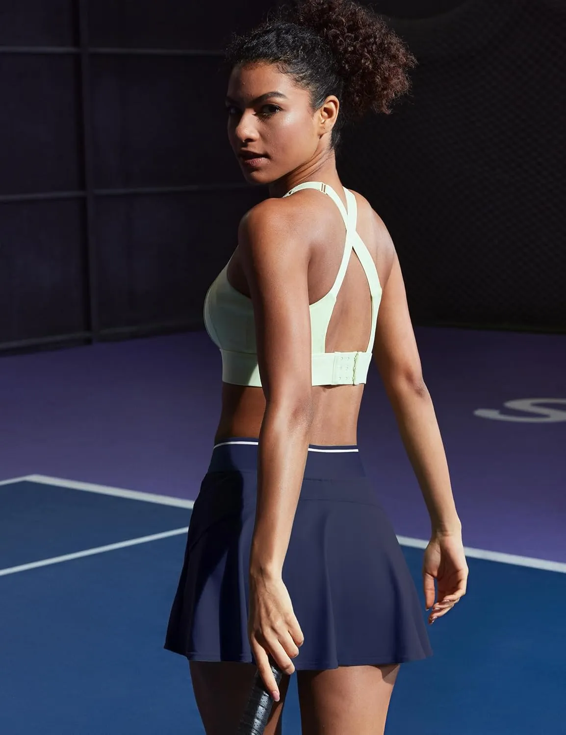 IUGA Athletic Skorts for Women Tennis Skirt with Pockets Cross Waist Athletic Skirt for Golf Pickleball