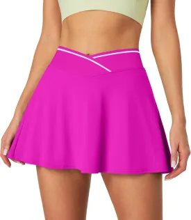 IUGA Athletic Skorts for Women Tennis Skirt with Pockets Cross Waist Athletic Skirt for Golf Pickleball