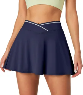 IUGA Athletic Skorts for Women Tennis Skirt with Pockets Cross Waist Athletic Skirt for Golf Pickleball
