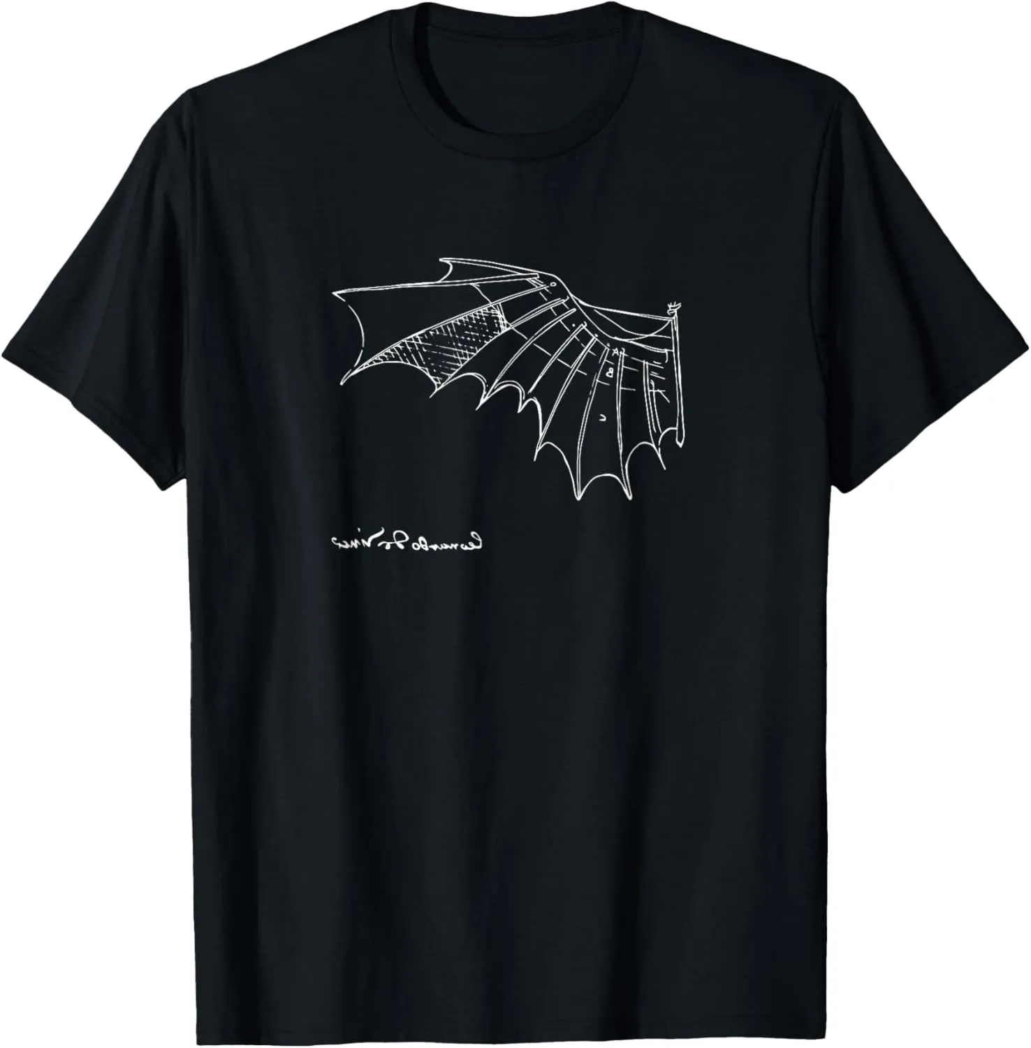 Leonardo Da Vinci Flying T Shirt, Artwork Sketch T-Shirt