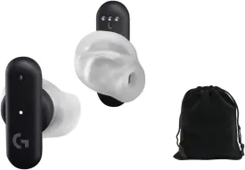 Logitech G FITS True Wireless Gaming Earbuds, Lightspeed   Bluetooth, Custom Molded Fit, Dual Beamforming Mics, Noise Cancellation, 22h Battery, PC, Mac, PS5, PS4, Nintendo Switch, Black, W/Pouch