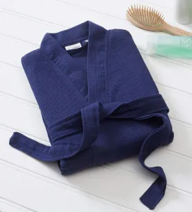 Luxury 100% Cotton Kimono Waffle Bathrobe