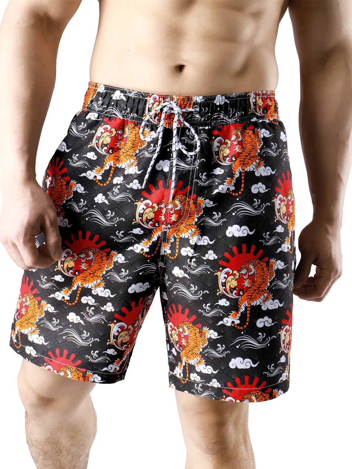 Men's Casual Funny Print Quick Dry Beach Swimming Trunks