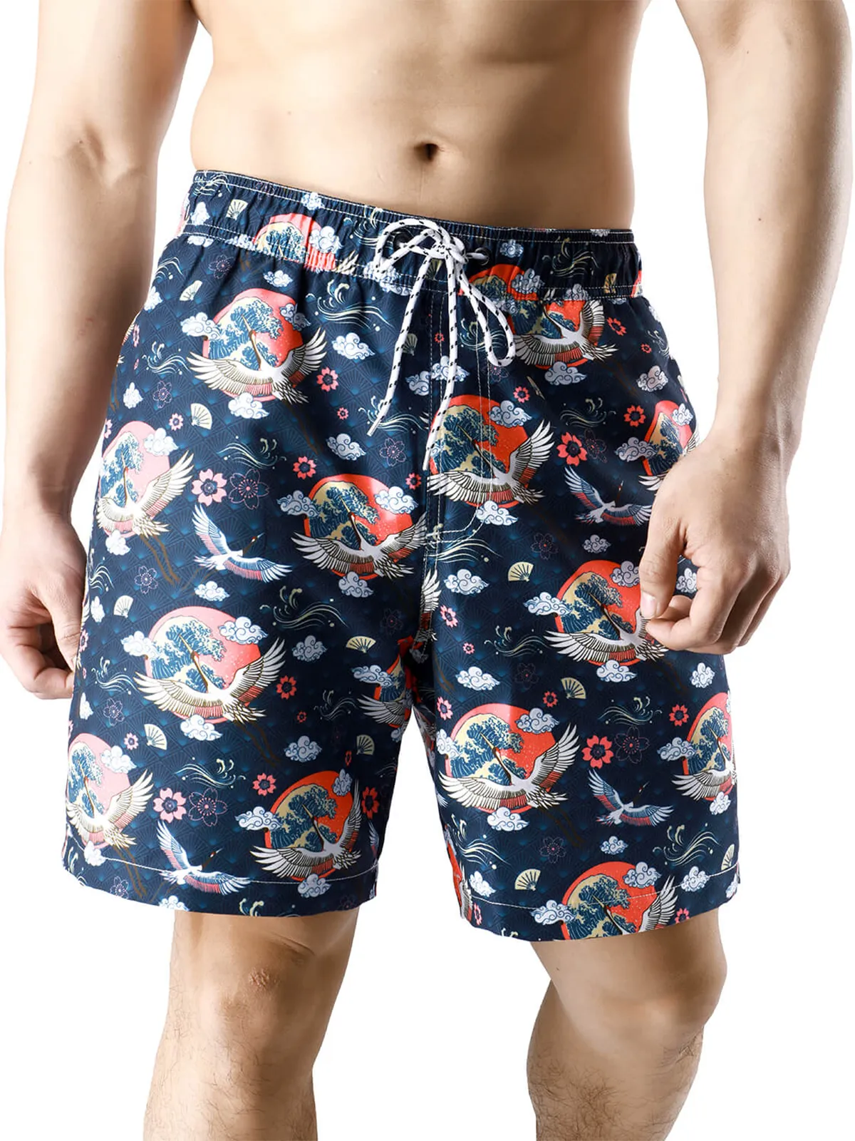 Men's Casual Funny Print Quick Dry Beach Swimming Trunks
