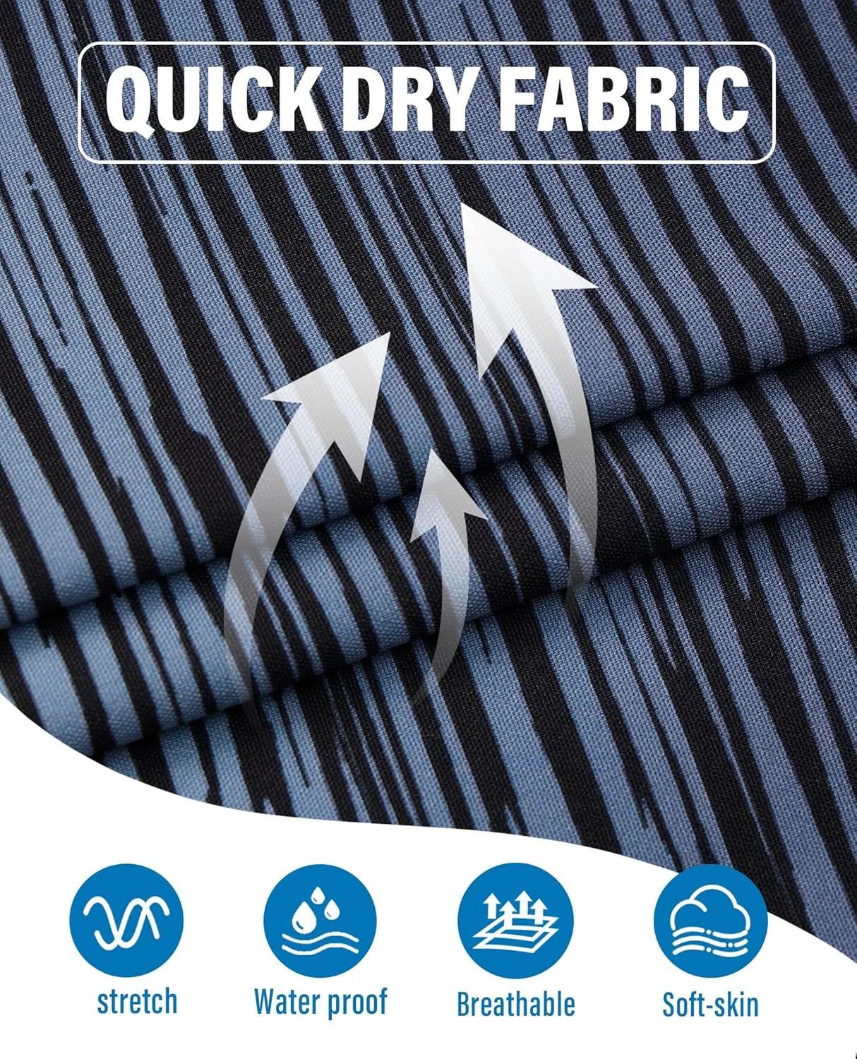 Men's Swim Trunks 9 Inch Printed Quick Dry Swim Shorts with Zipper Pocket No Liner Board Shorts Bathing Suit