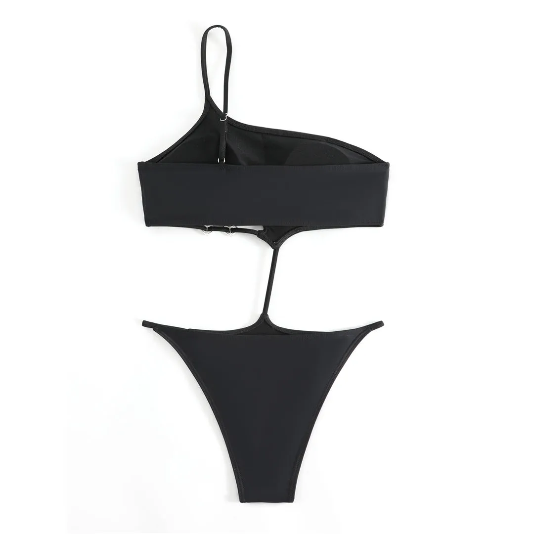 Mona Sexy Asymmetric One Shoulder High Leg Monokini