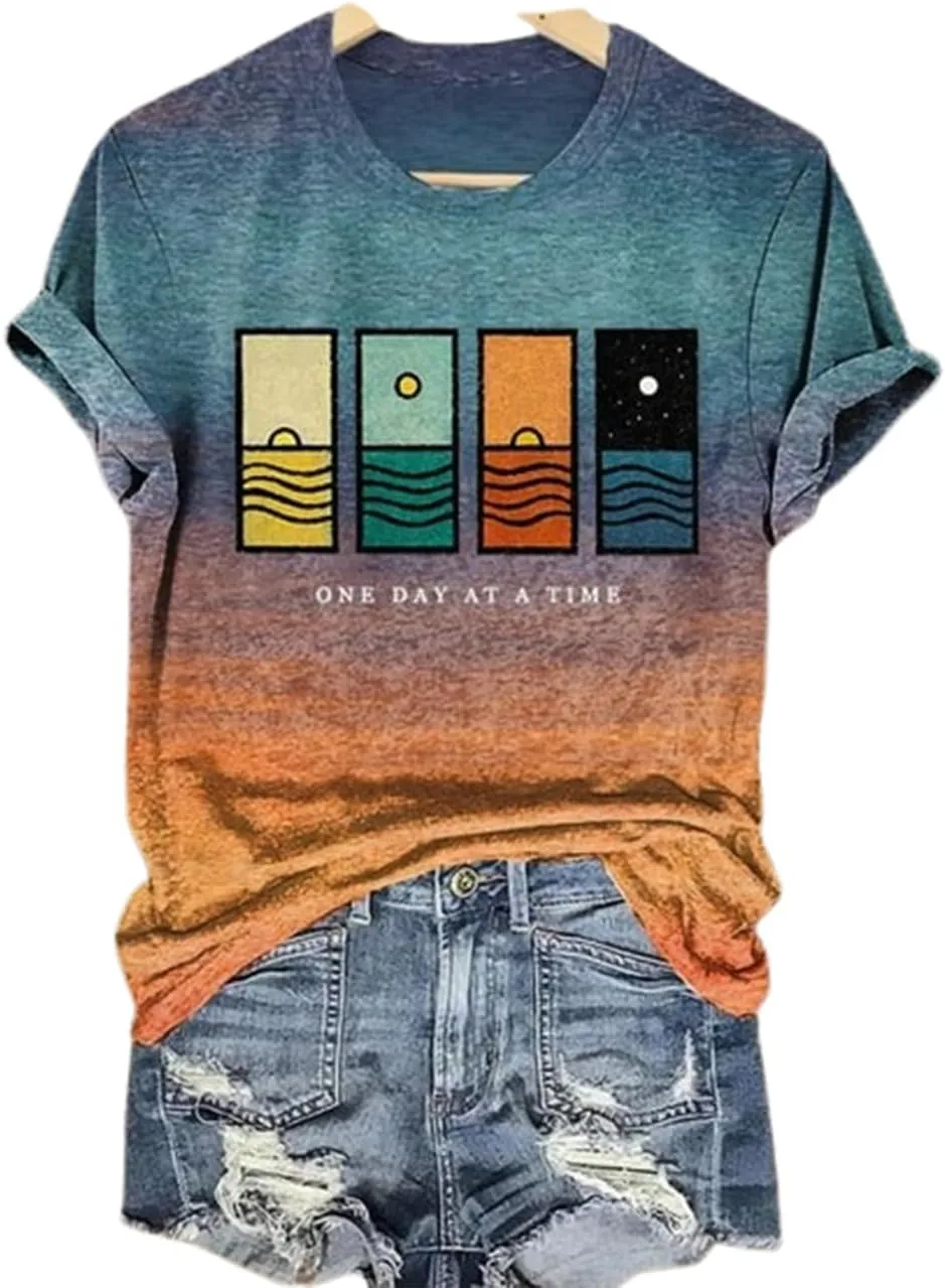One Day at A Time Let Them Shirt for Women Mental Health Awareness Positive Tee
