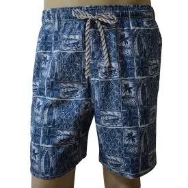 Paddle Block Men's Elastic Shorts with Pockets, Quick Dry Board Shorts, Beach Shorts, Swim Trunks, Sportwear