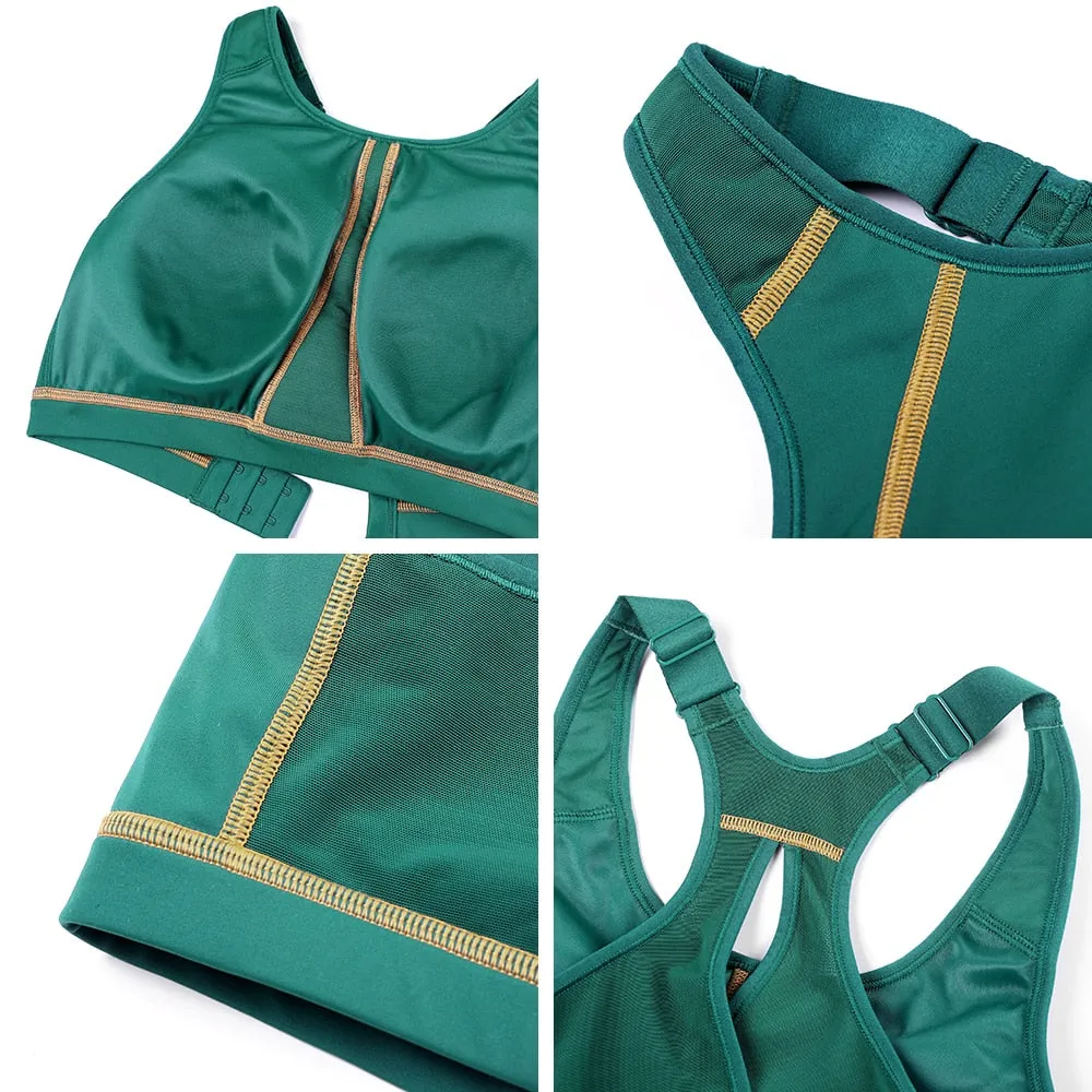 Plus size high impact padded full coverage wireless sports bras (Size 34C - 44F)