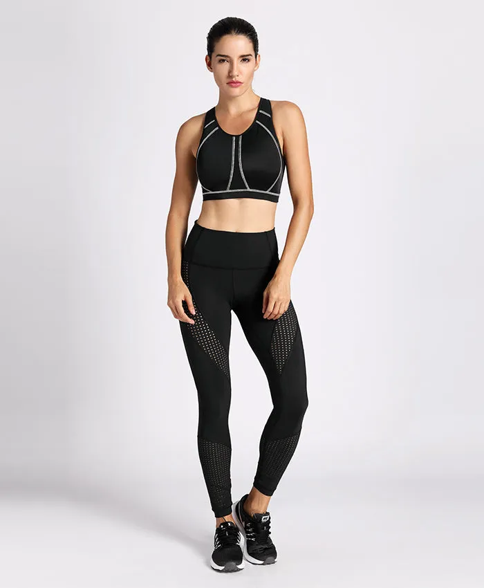 Plus size high impact padded full coverage wireless sports bras (Size 34C - 44F)