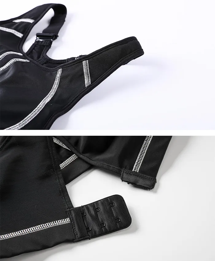 Plus size high impact padded full coverage wireless sports bras (Size 34C - 44F)