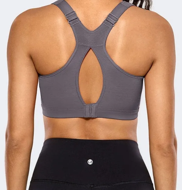 Plus size high impact padded full coverage wireless sports bras (Size 34C - 44F)