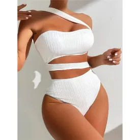 Ruby Asymmetric One Shoulder Cut Out Monokini