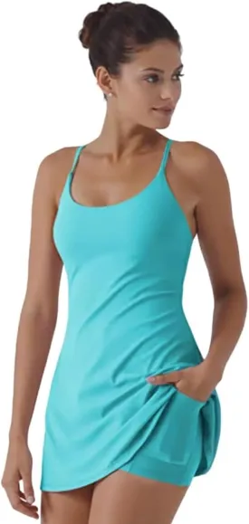 The Ultimate Tummy Control Backless Active Dress Easy Peezy for Women, Built-In Plush Shorts, Easy Bathroom Breaks