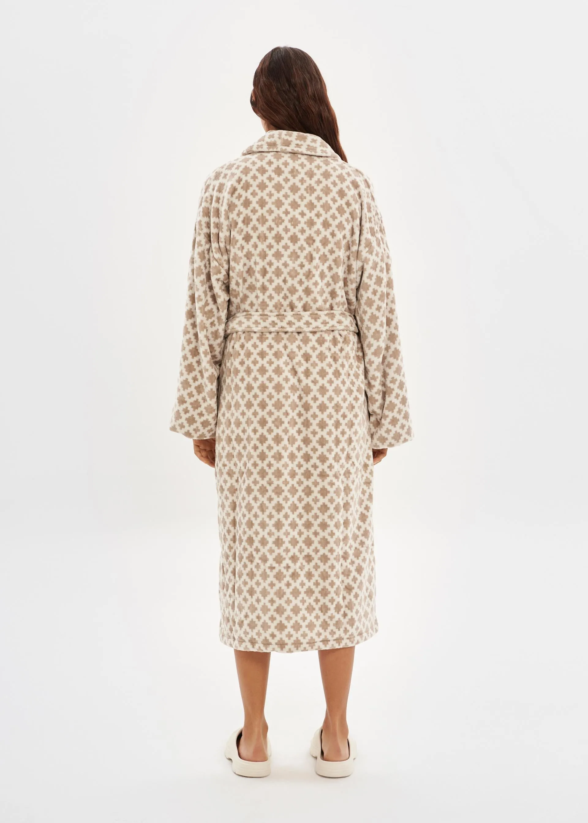 Unisex Relaxed Fit Pixel Pattern Bathrobe - House Babylon
