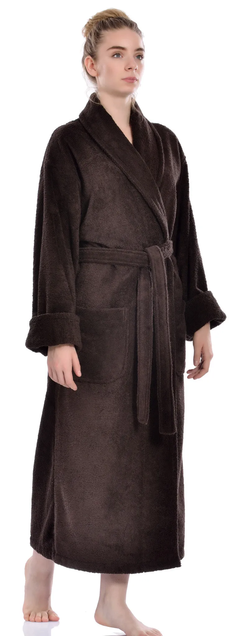 Unisex Terry Bathrobe, Espresso, OSFM