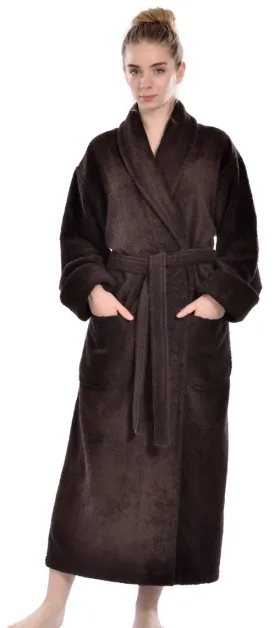 Unisex Terry Bathrobe, Espresso, OSFM
