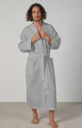 Waffle Kimono Bathrobe Grey