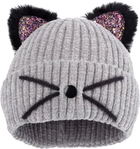 Women Girls Cute Cat Ears Beanie Hat Winter Crochet Knit Cap