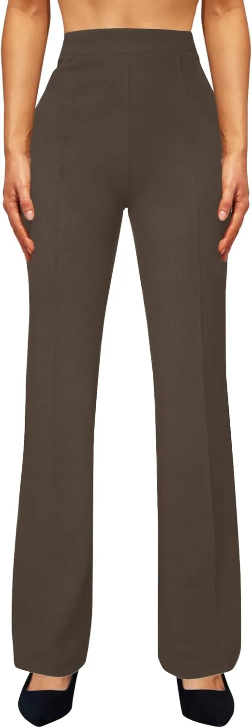 Womens High Waist Dress Work Pants Stretchy Straight Leg Casual Pants Business Office Trousers