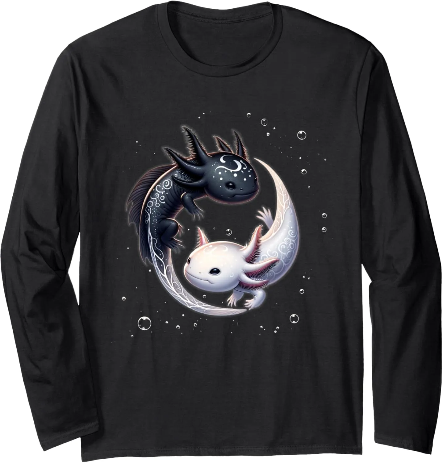 Yin Yang Axolotls Japanese Graphic Anime Art Axolotl Lover Long Sleeve T-Shirt