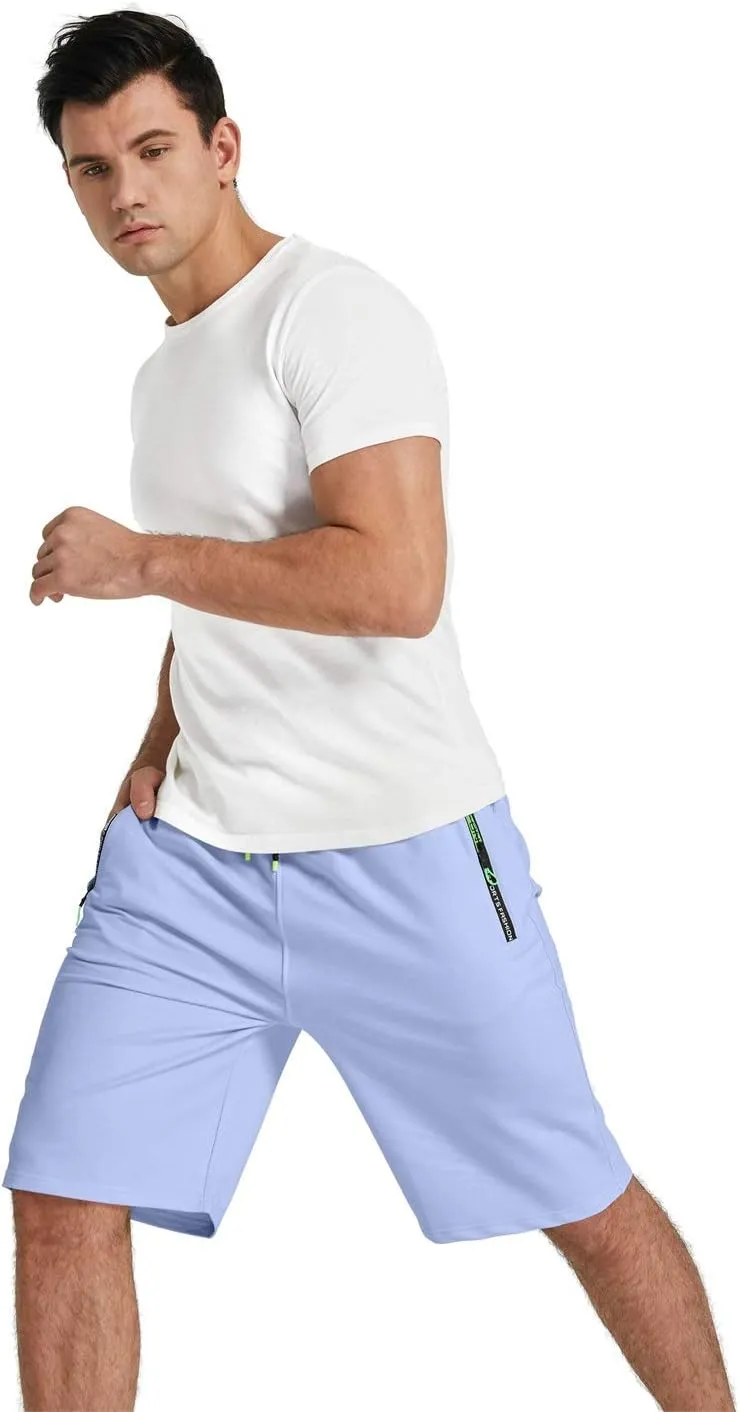 YTD Men's Shorts Casual Classic Fit Drawstring Summer Beach Shorts with Elastic Waist and Pockets